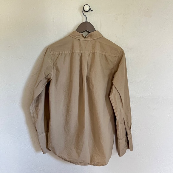 Alex Mill Keeper Button Up Utility Shirt Khaki Tan 100% Cotton Size Medium - Picture 2 of 6